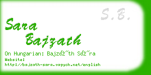 sara bajzath business card